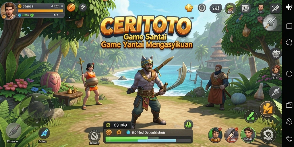 Tampilan menarik dari gameplay CERITOTO yang penuh warna dan cerita.