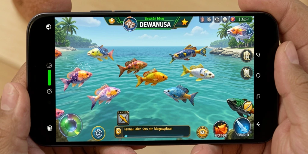 Screenshot gameplay Tembak Ikan yang menegangkan.