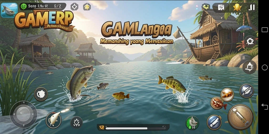 Tampilan menakjubkan gameplay memancing di GAMERP.