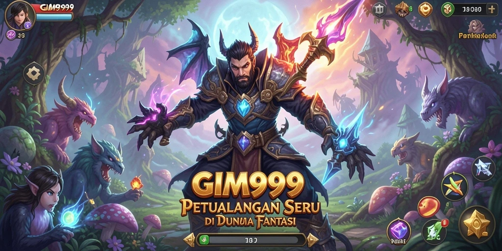 Tampilan gameplay GIM999 yang penuh petualangan dan aksi seru.