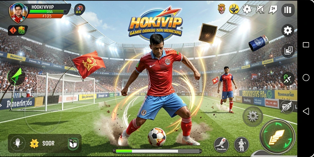 Screenshot HOKIVIP menampilkan aksi pertandingan olahraga yang mendebarkan.