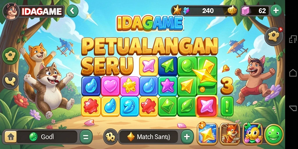 Tangkapan layar gameplay seru IDAGAME yang penuh warna.
