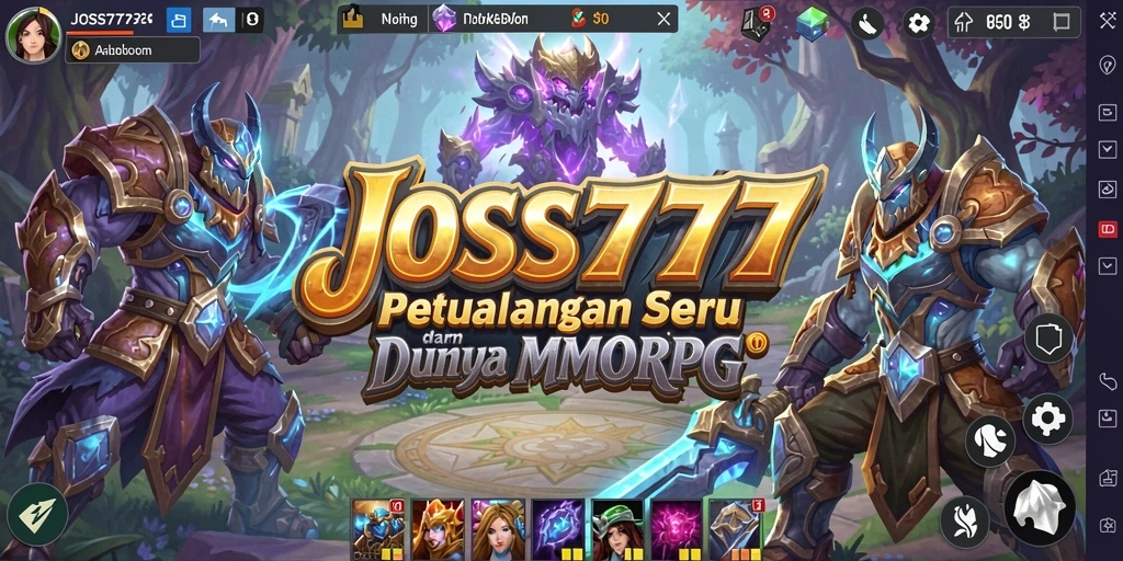 Gambaran layar utama JOSS777 saat mengikuti pertempuran epik di dunia MMORPG.