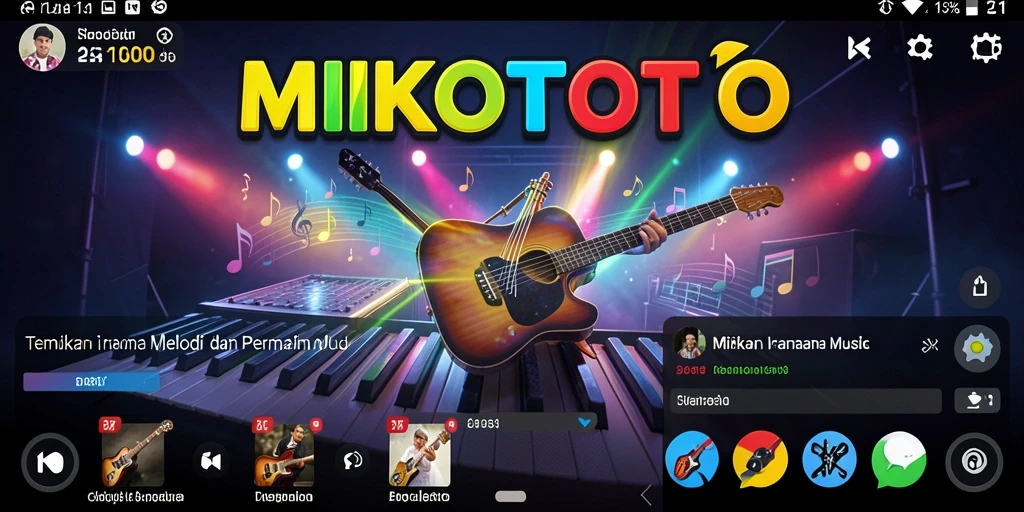 Screenshot MIKOTOTO menampilkan gameplay seru dengan berbagai irama musik.