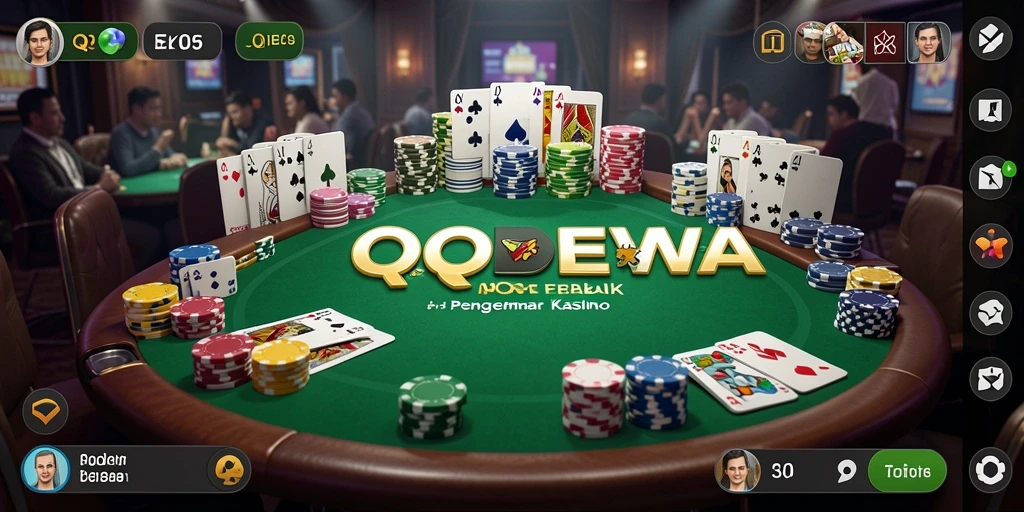 Tampilan menarik dari gameplay QQDEWA yang penuh dengan strategi poker.