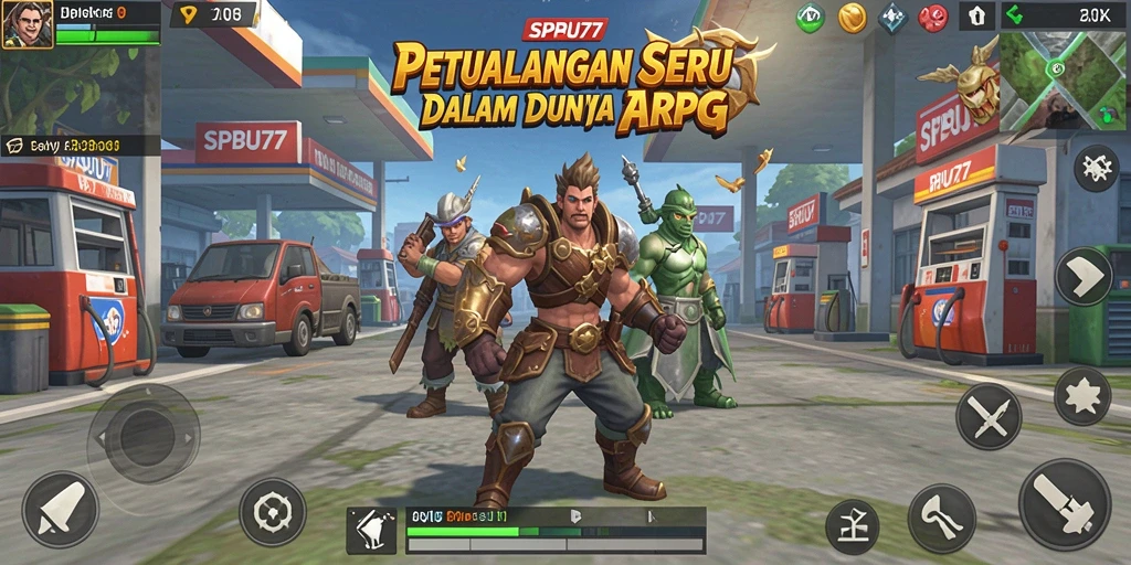 Tampilan gameplay SPBU77 yang menampilkan aksi seru dan petualangan epik.