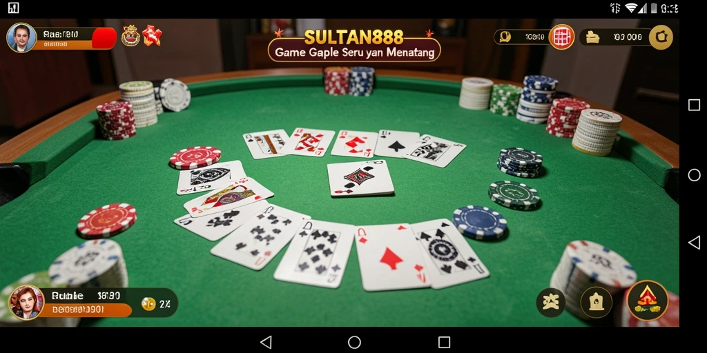 Tampilan gameplay SULTAN88 dengan kartu Gaple yang menantang.