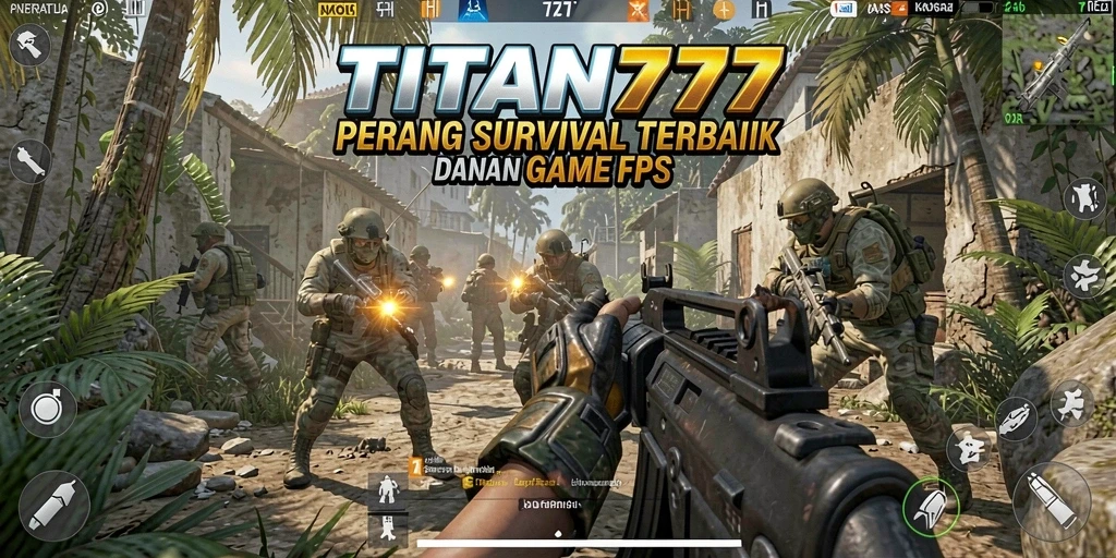 Screenshot permainan TITAN777 menunjukkan aksi tembak-menembak yang intens dan mendebarkan.