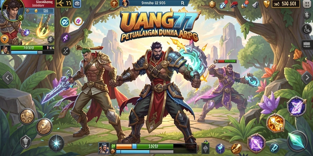 Menampilkan aksi seru dalam gameplay ARPG UANG77.