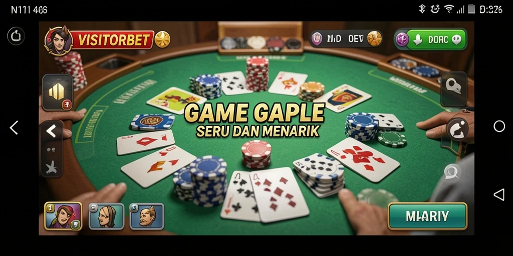 Tampilan utama gameplay Gaple di VISITORBET.